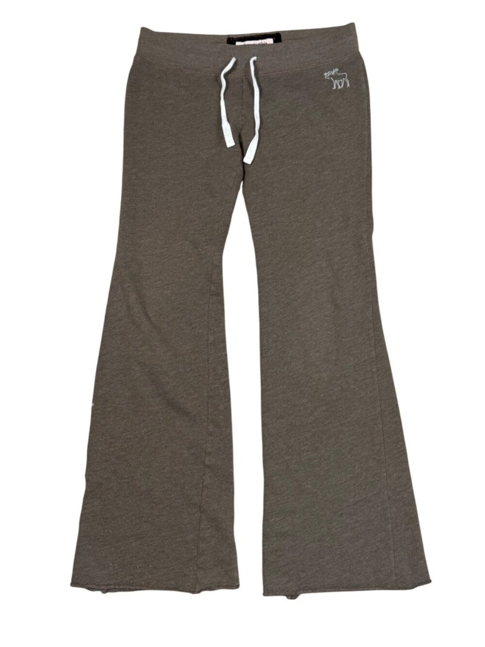 Y2K Abercrombie & Fitch Womens Flare Sweat Pants Low Rise Drawstring CUTE